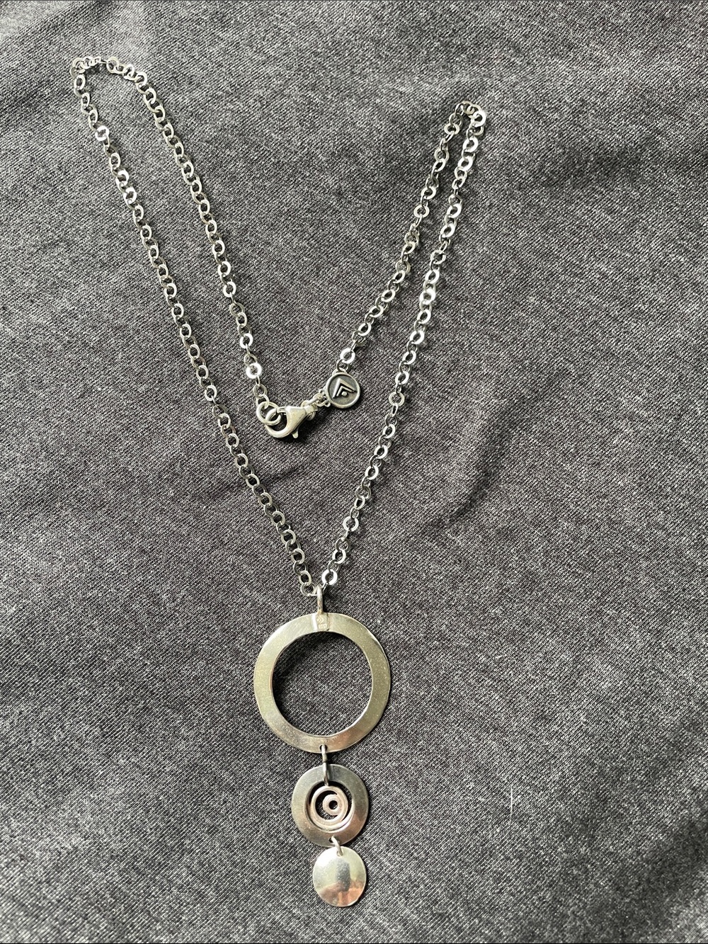 Silpada Silver Layered Circle Pendant Necklace